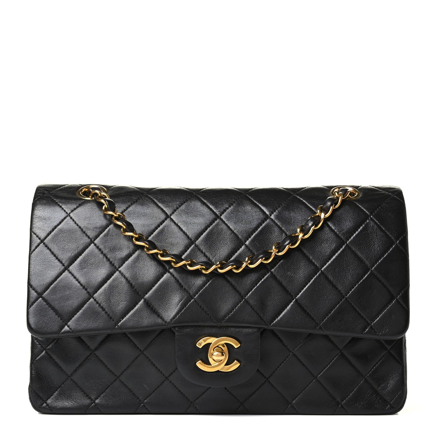 Chanel Lambskin Quilted Medium Double Flap Black 1 of 6