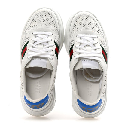 Gucci Calfskin Web Perforated Womens Platform 55mm Sneakers 36 White Bright Splash 2 of 7