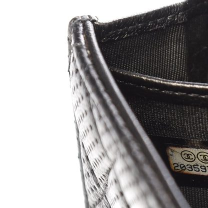 Chanel Perforated Lambskin Quilted Large Gusset Flap Wallet Black 7 of 14