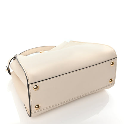 Fendi Vitello Seta Suede FF Mini Peekaboo Iconic Satchel Uovo Sigaro Marrone 3 of 11