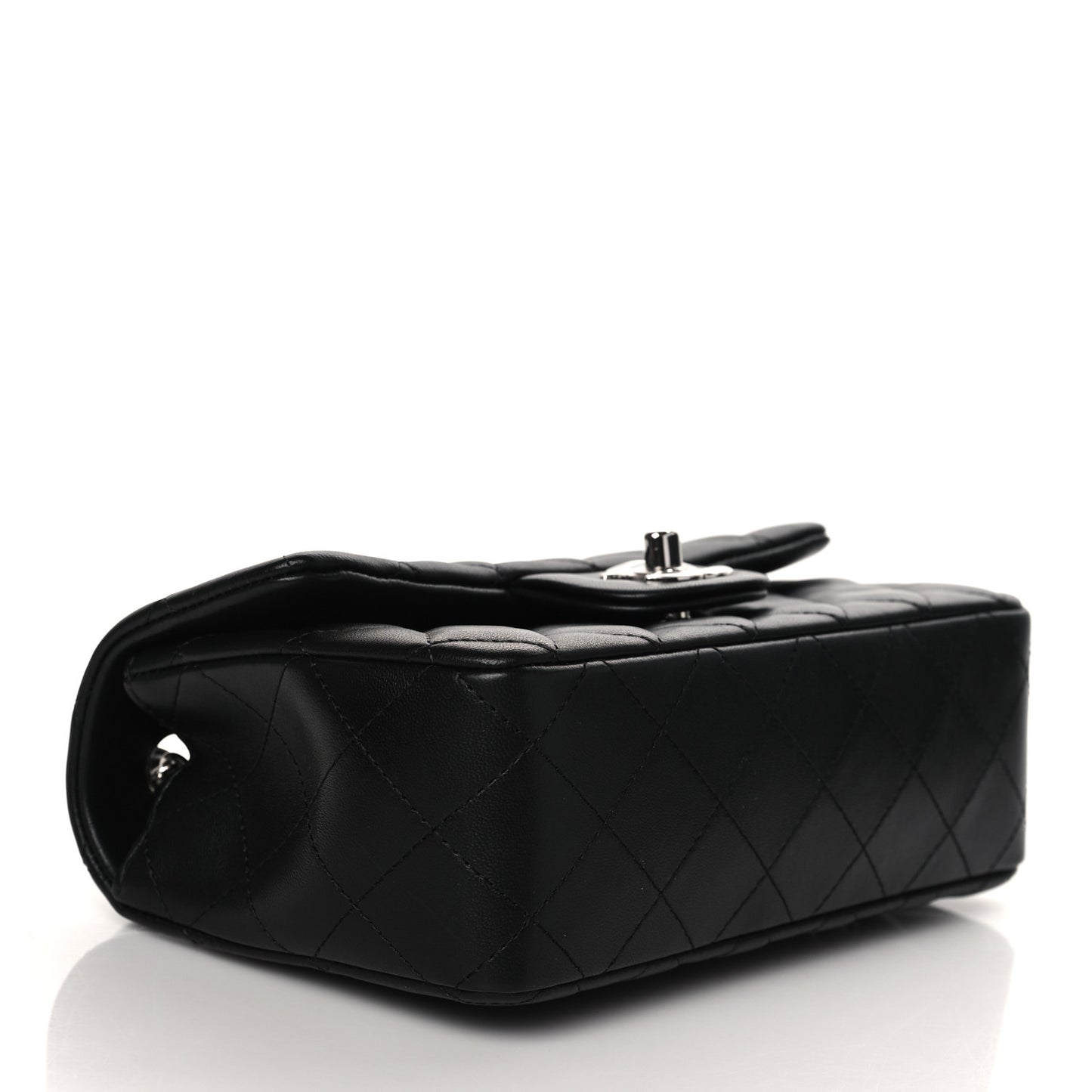 Lambskin Quilted Mini Rectangular Flap Black