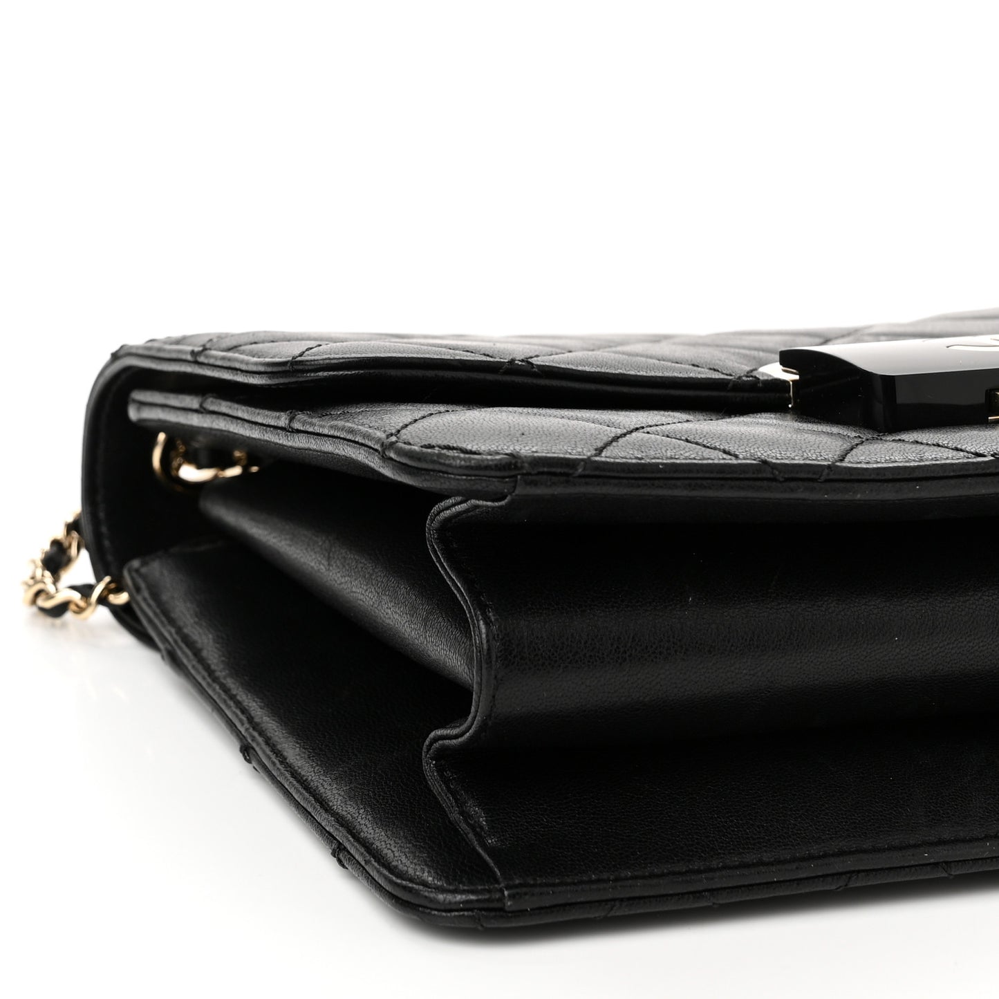 Sheepskin Quilted Beauty Lock Flap Black