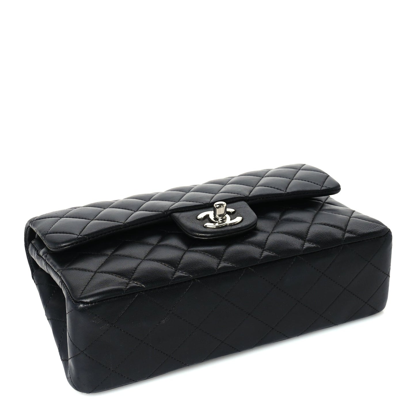Lambskin Quilted Small Double Flap  Black