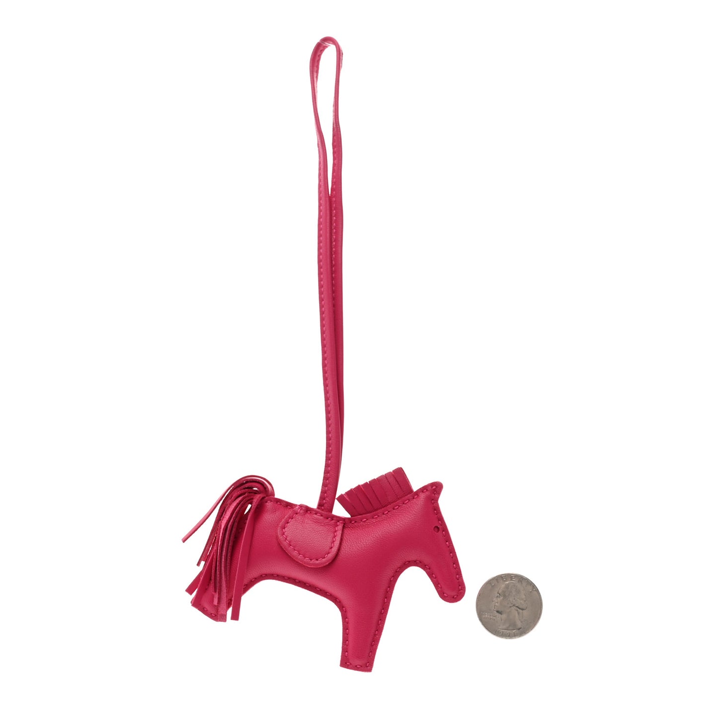 Milo Lambskin Grigri Rodeo Horse Bag Charm PM Rose Mexico