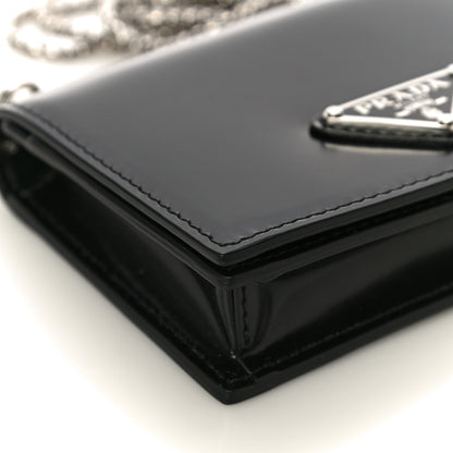 Prada Spazzolato Chain Card Holder Wallet Black 7 of 10