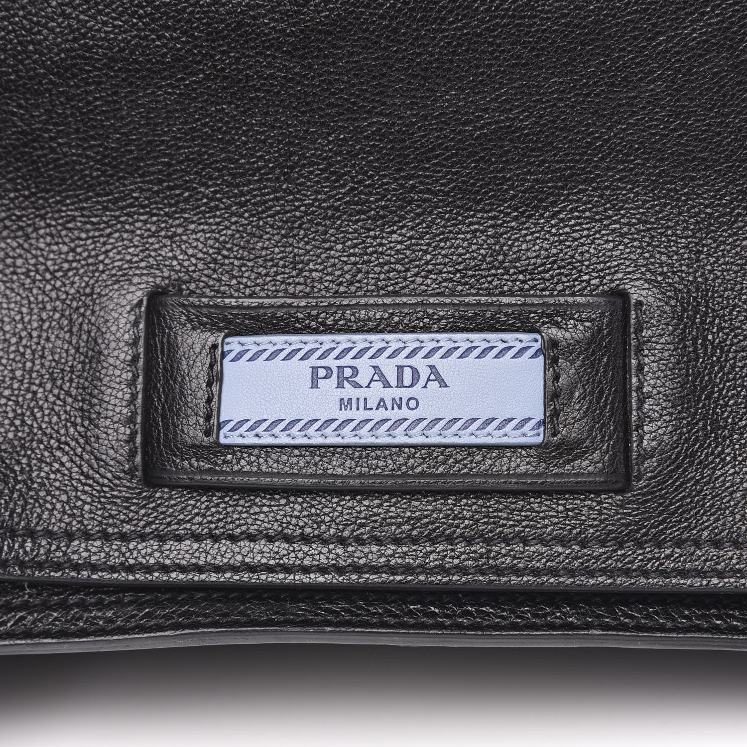 Prada Glace Calf Etiquette Fringe Flap Black Astrale 5 of 11
