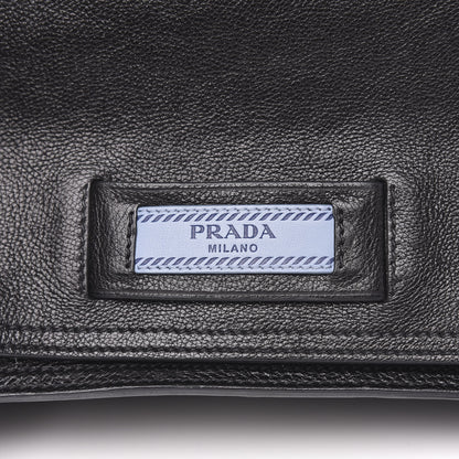 Prada Glace Calf Etiquette Fringe Flap Black Astrale 5 of 11
