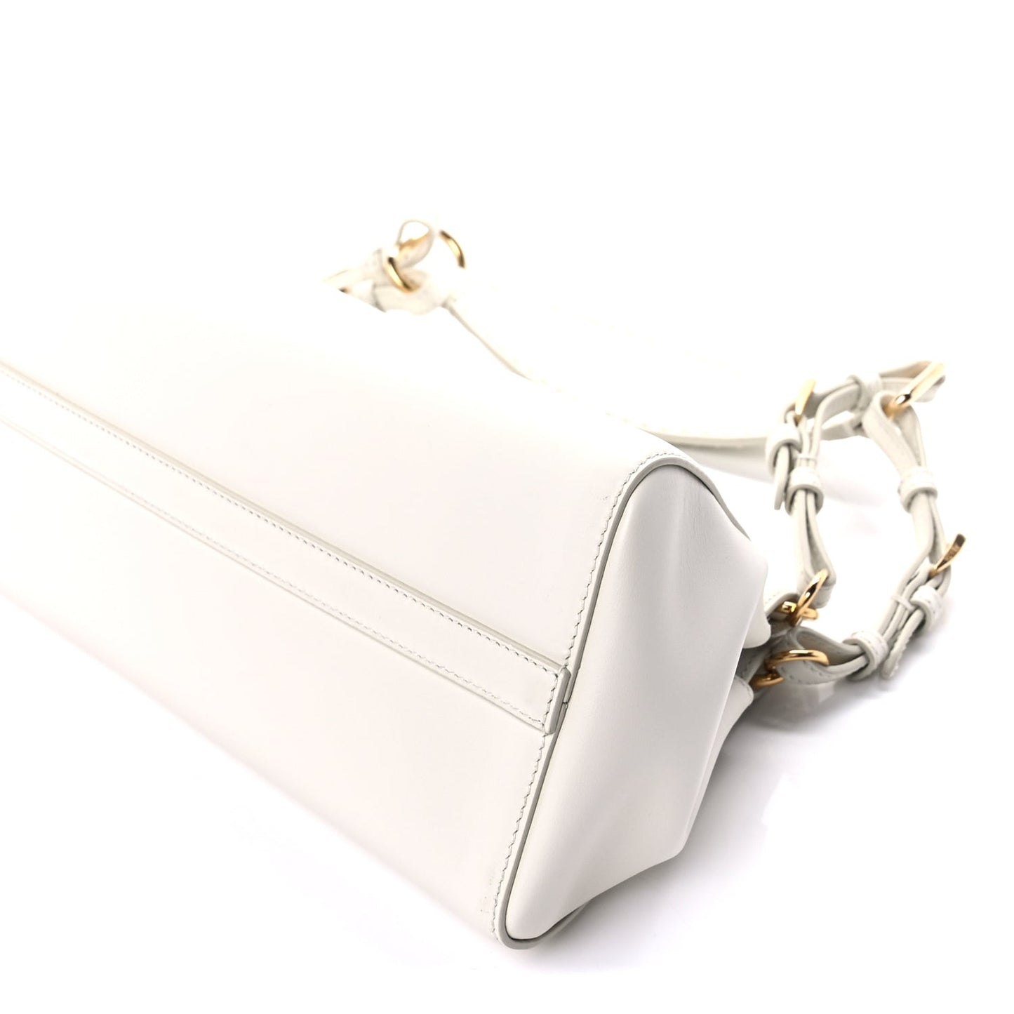 Calfskin Medium Enchaine Bag Bianco