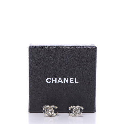 Chanel Crystal CC Earrings Silver 5 of 5