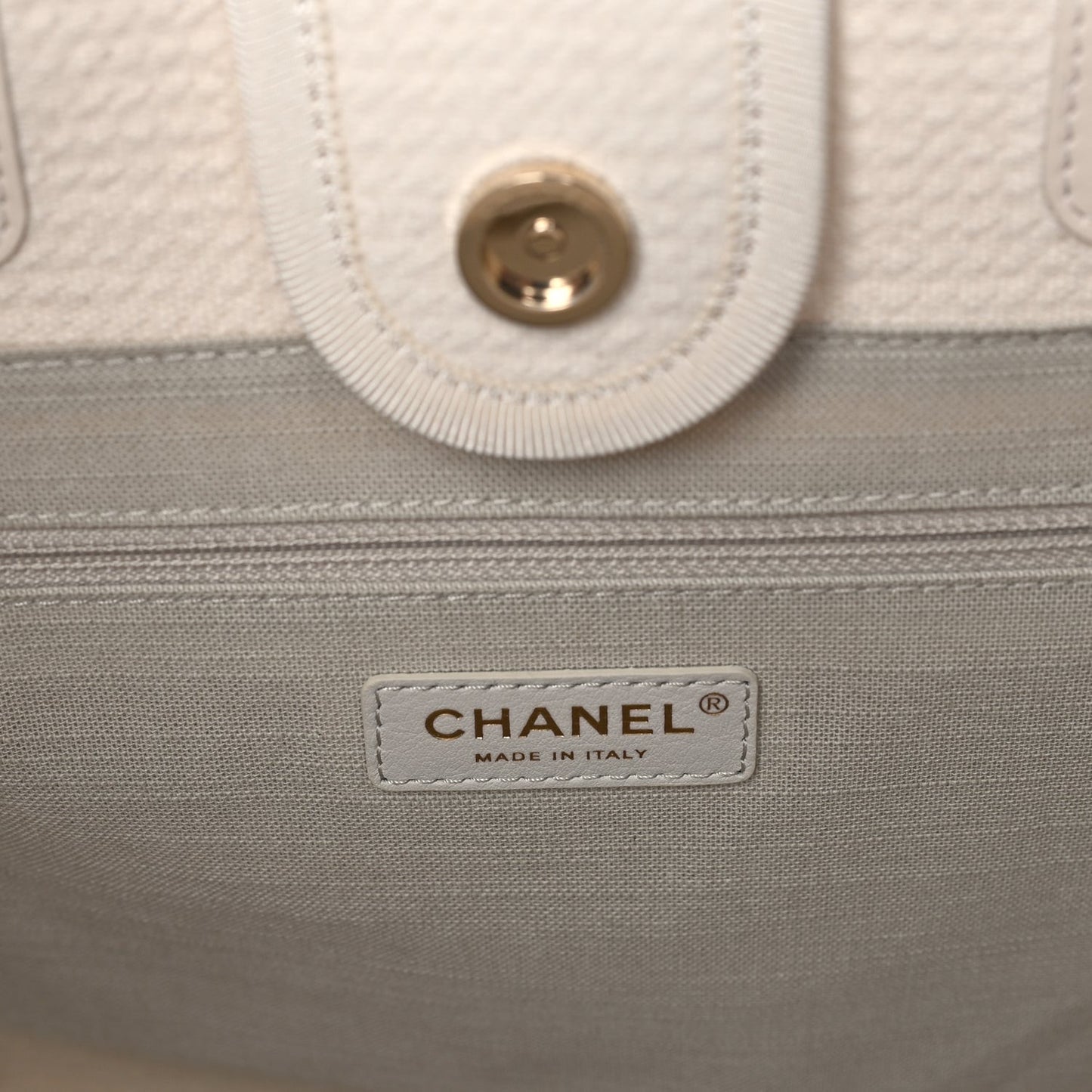 Mixed Fibers Small Deauville Tote  White