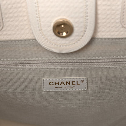 Chanel Mixed Fibers Small Deauville Tote  White 5 of 7