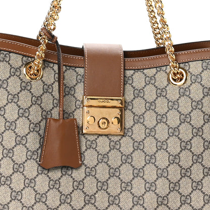 Gucci GG Supreme Monogram Medium Padlock Tote Beige Cuir 8 of 11