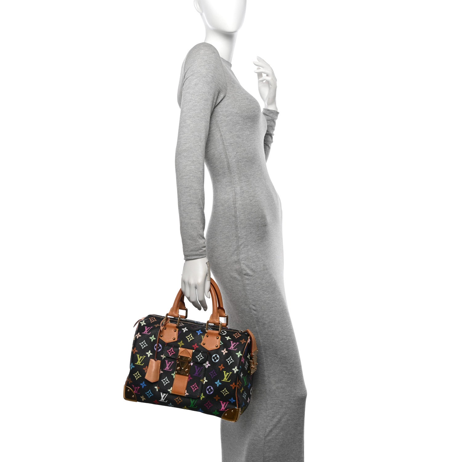 Louis Vuitton Monogram Multicolor Speedy 30 Black 2 of 10