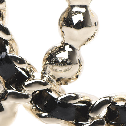 Chanel Lambskin Pearl CC Chain Brooch Black Gold 3 of 4