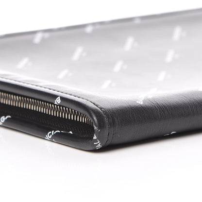 Balenciaga Calfskin Allover Logo Documents Case Black 8 of 13