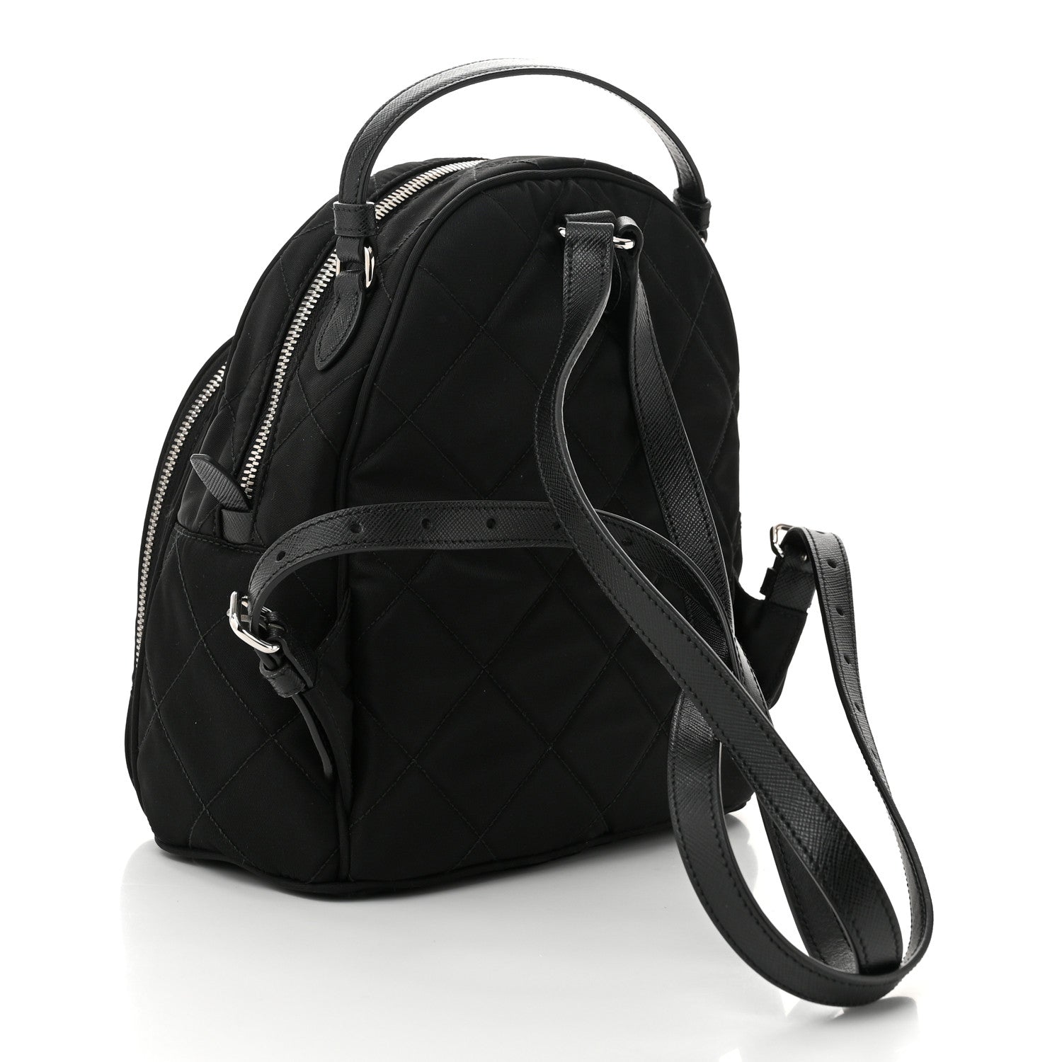 Prada Nylon Tessuto Impuntu Quilted Backpack Black 3 of 10