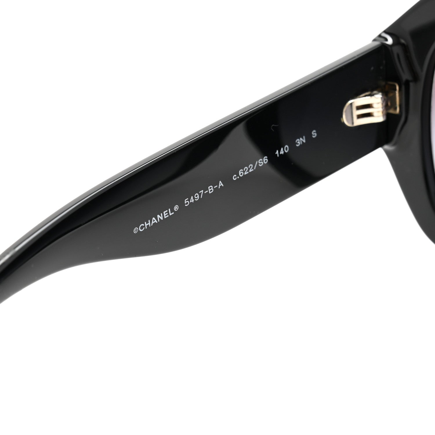 Chanel Acetate Crystal CC Shield Sunglasses 5497-B-A Black 4 of 6