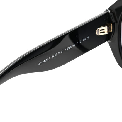 Chanel Acetate Crystal CC Shield Sunglasses 5497-B-A Black 4 of 6