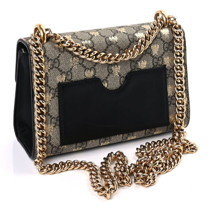 Gucci GG Supreme Monogram Bees Small Padlock Shoulder Bag  Black 2 of 7