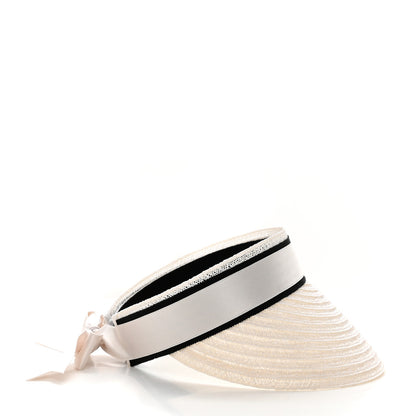 Chanel Abaca Cotton Ribbon Visor M Ecru White 6 of 8