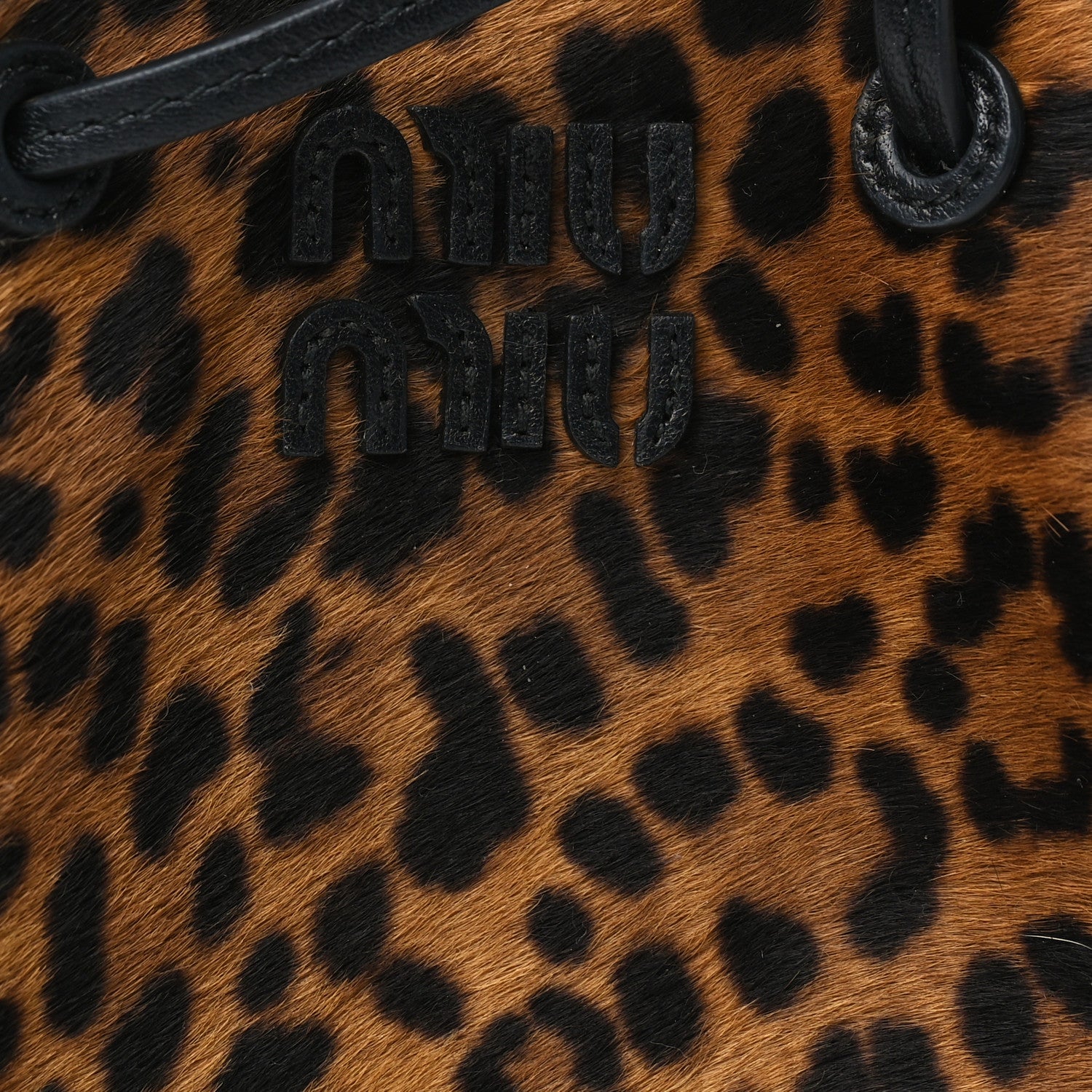 Miu Miu Calf Hair Pouch Bag Brown Black 6 of 8