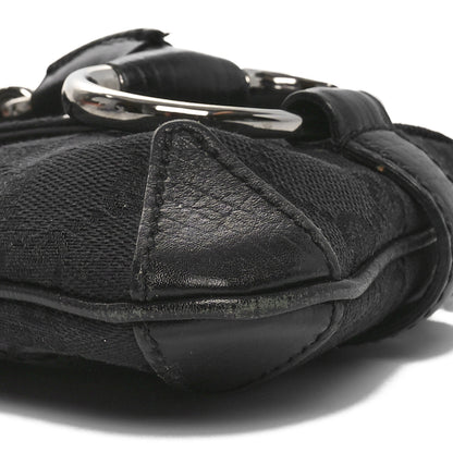 Gucci Monogram Horsebit Chain Clutch Black 10 of 13