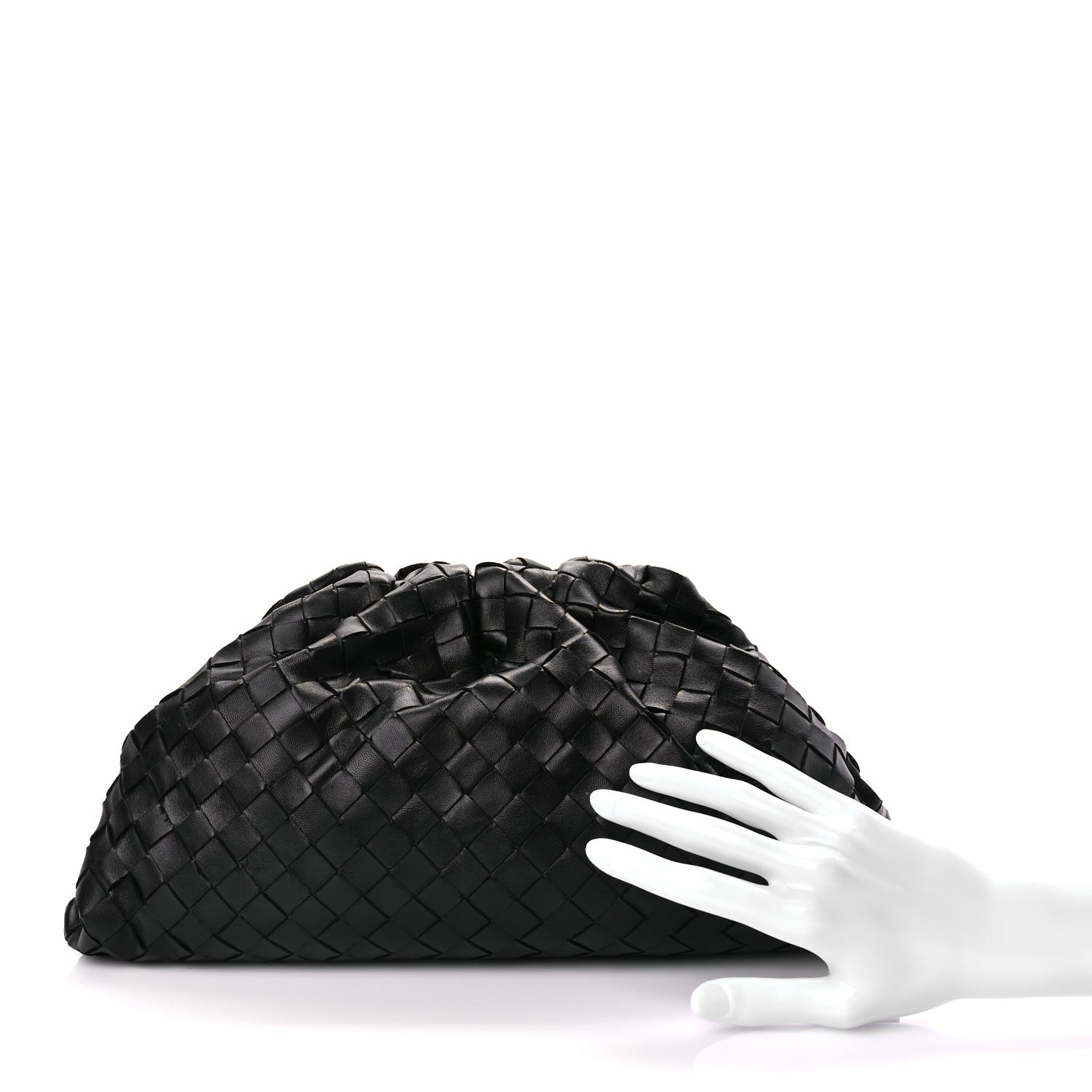 Bottega Veneta Nappa Maxi Intrecciato The Pouch Oversized Clutch Black 2 of 8