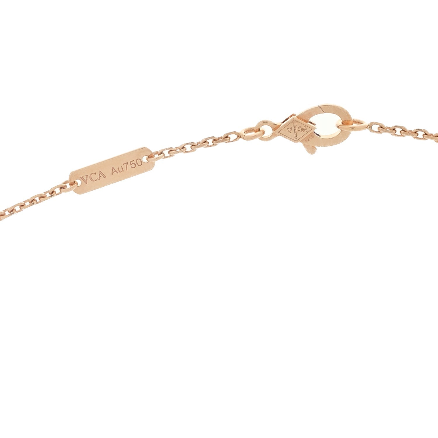 Van Cleef & Arpels 18K Rose Gold Gray Mother of Pearl Vintage Alhambra Pendant Necklace 5 of 6