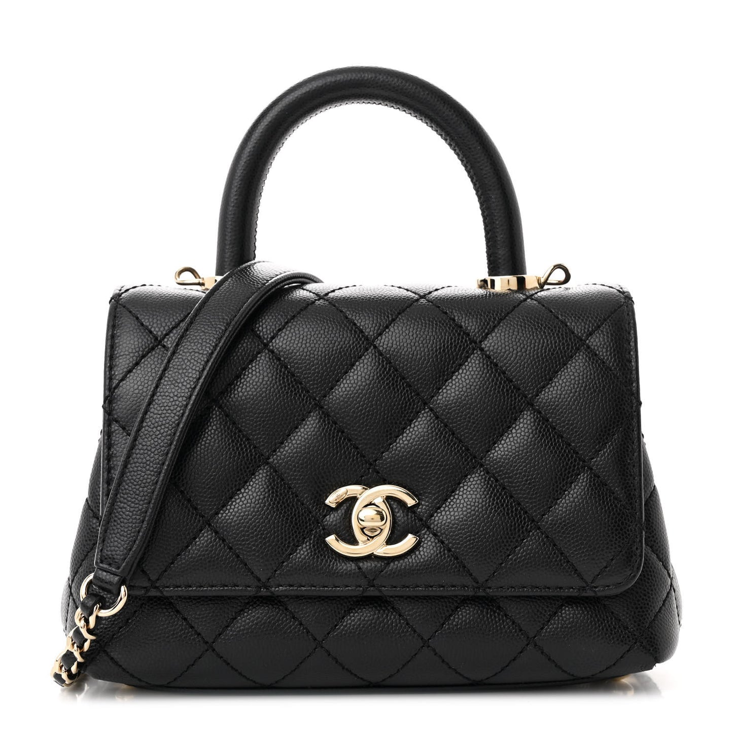 Caviar Quilted Extra Mini Coco Handle Flap Black