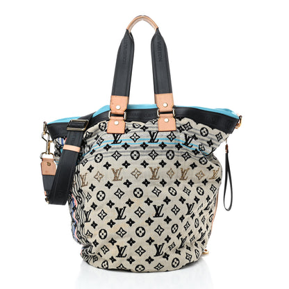 Louis Vuitton Fabric Jacquard Monogram Cheche Gypsy GM Blue 3 of 13