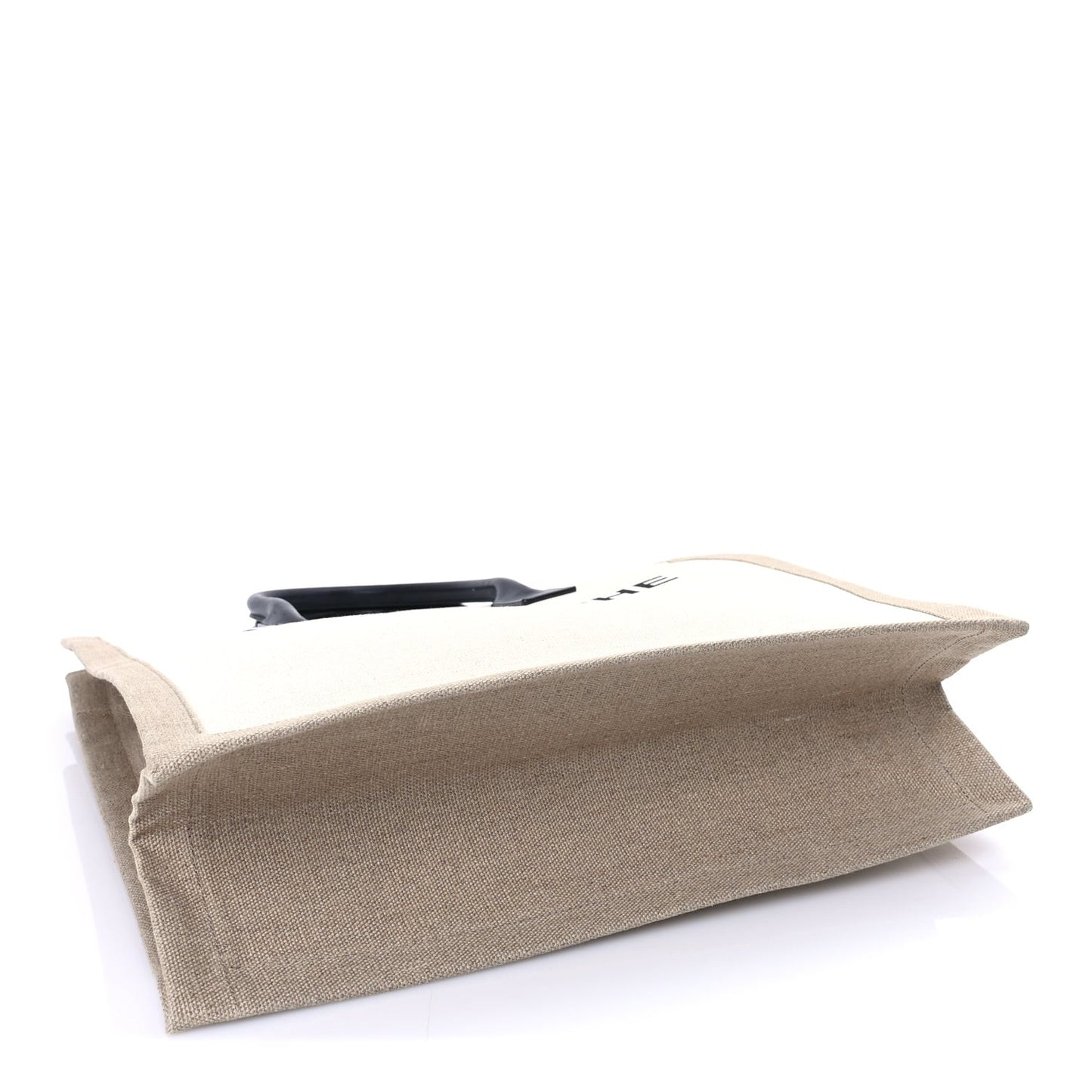Linen Calfskin Rive Gauche North South Tote Optic White