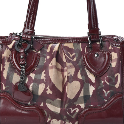 Burberry Nova Check Heart Print Pilgrim Satchel Berry 9 of 19