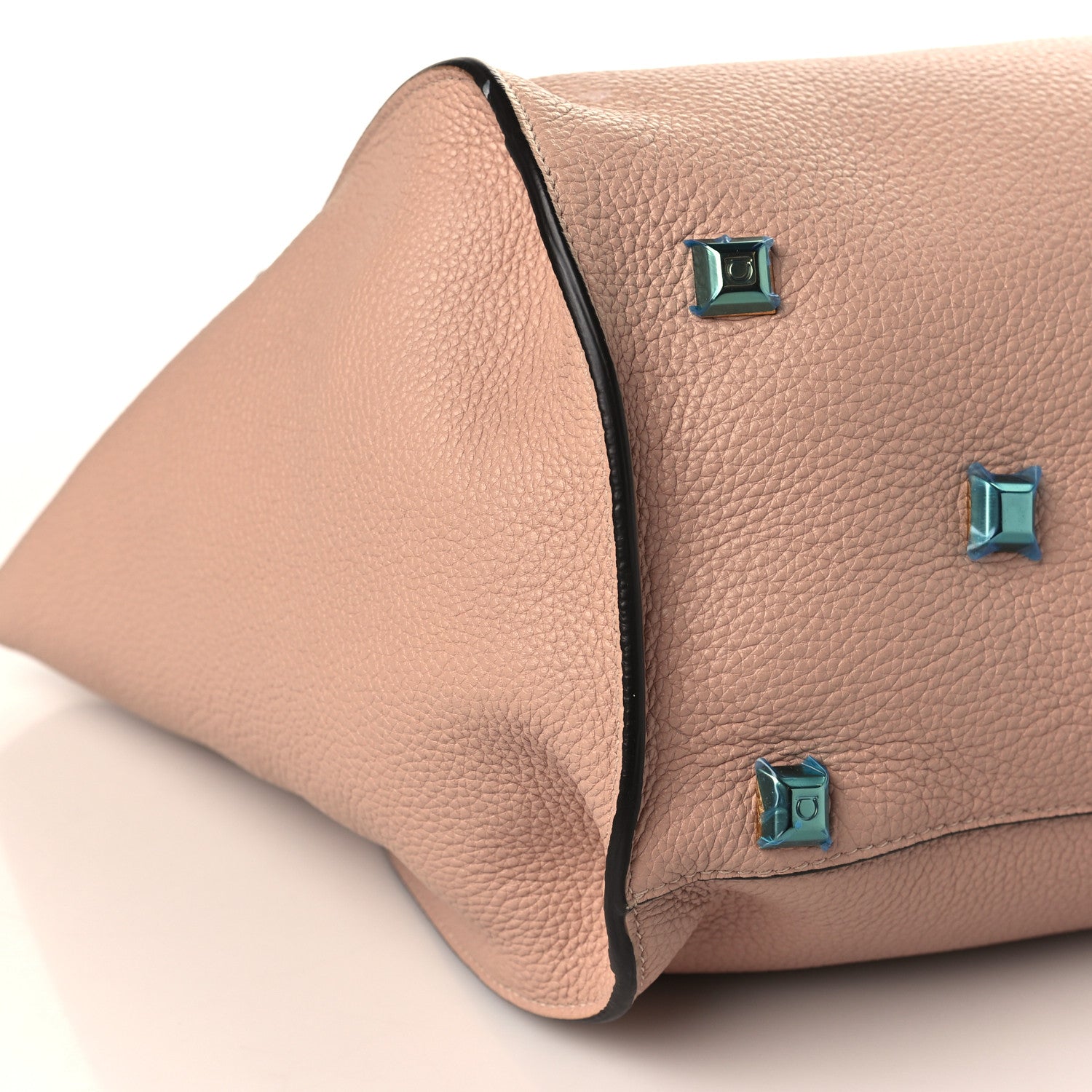 Salvatore Ferragamo Hammered Calfskin Medium Studio Top Handle Bag Beige 7 of 10