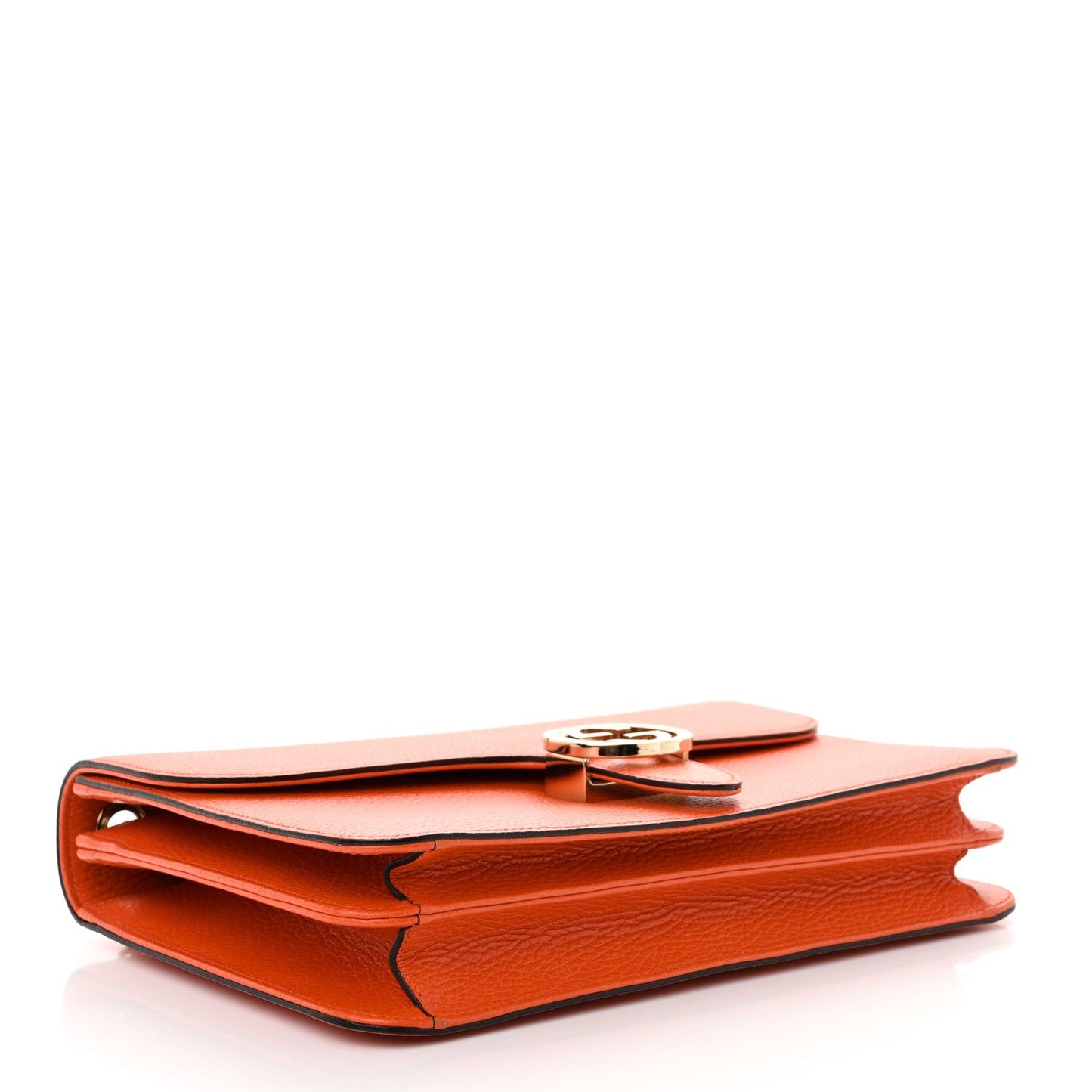 Dollar Calfskin InterLocking G Shoulder Bag Sun Orange