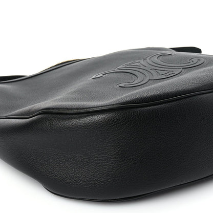 Celine Supple Calfskin Cuir Triomphe Large Heloise Shoulder Bag Black 8 of 9
