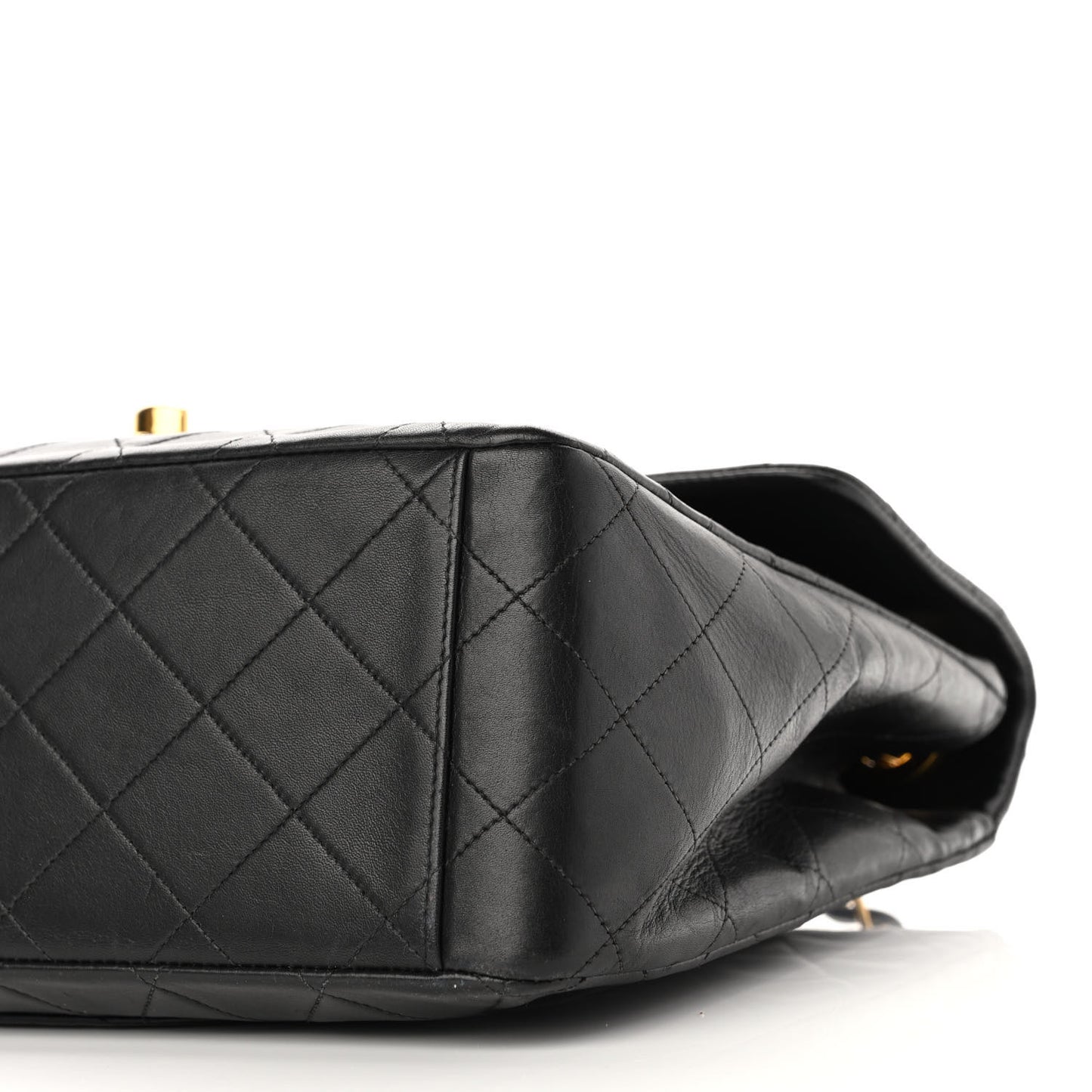 Lambskin Quilted XL Jumbo Single Flap Black