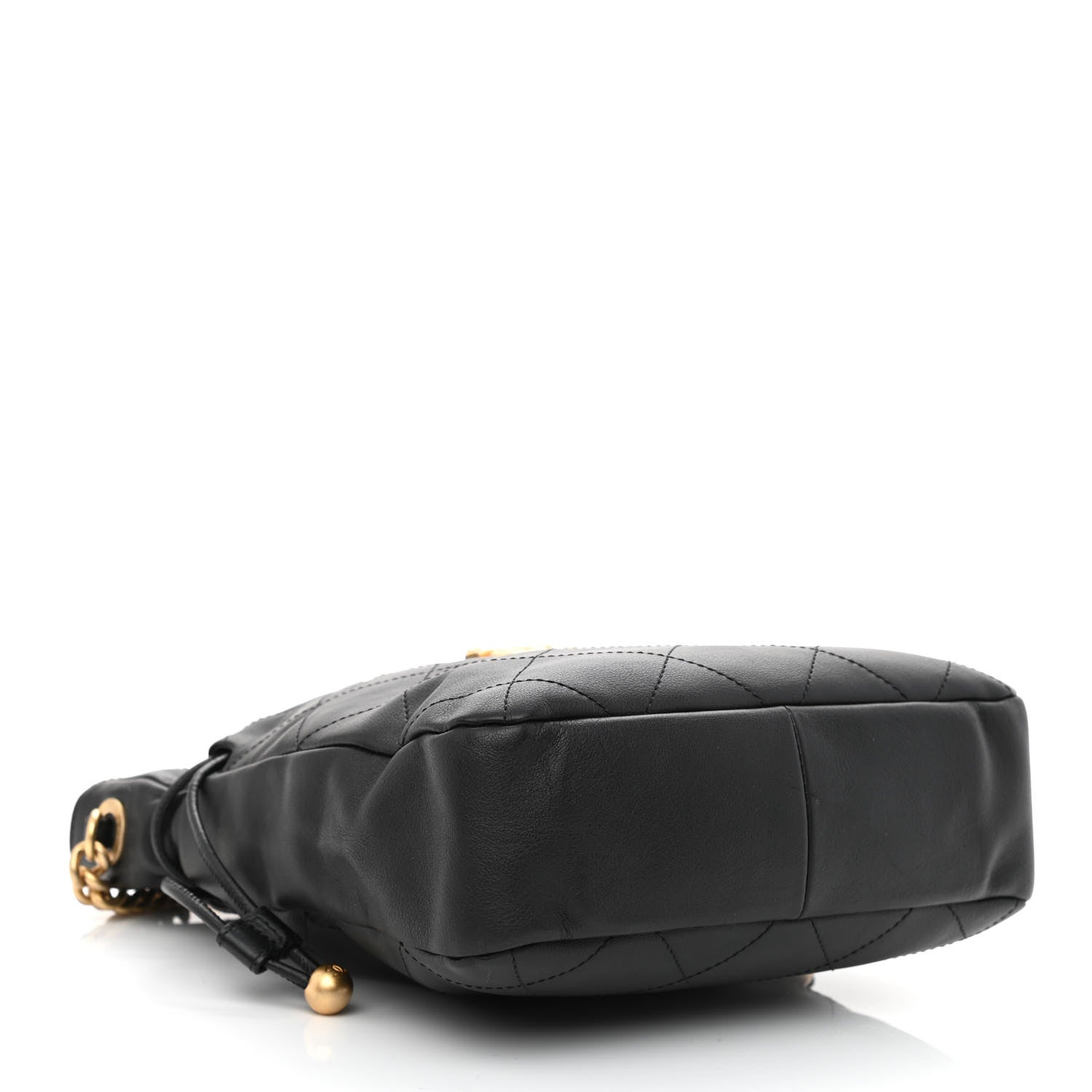 Chanel Calfskin Quilted Drawstring Bucket Bag Black 4 of 10