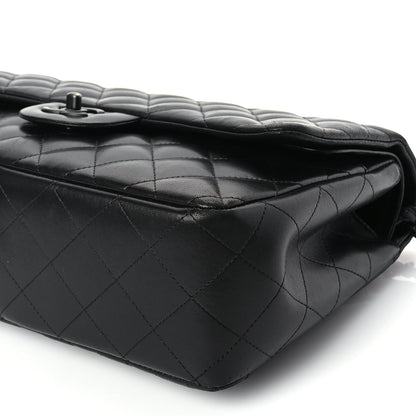 Chanel Lambskin Quilted Jumbo Double Flap So Black So Black 9 of 9