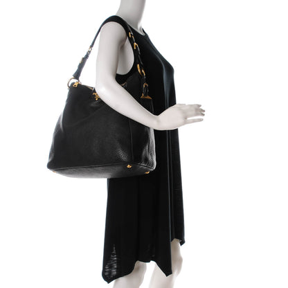 Prada Deerskin Shoulder Bag Black 2 of 8