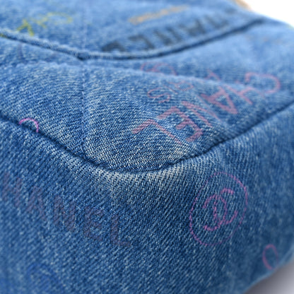 Chanel Denim Quilted Denim Large Mood Flap Blue Multicolor 11 of 13