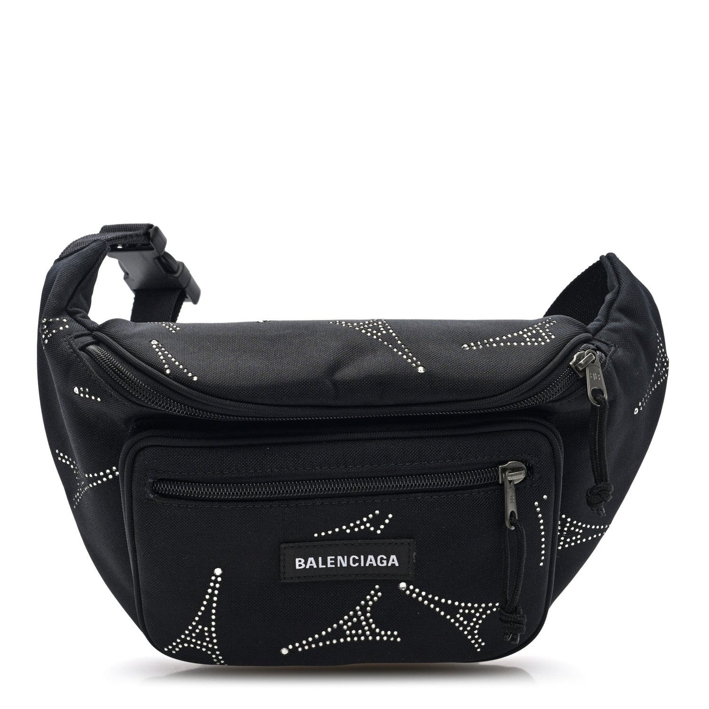 Nylon Eiffel Strassed Beltpack Black