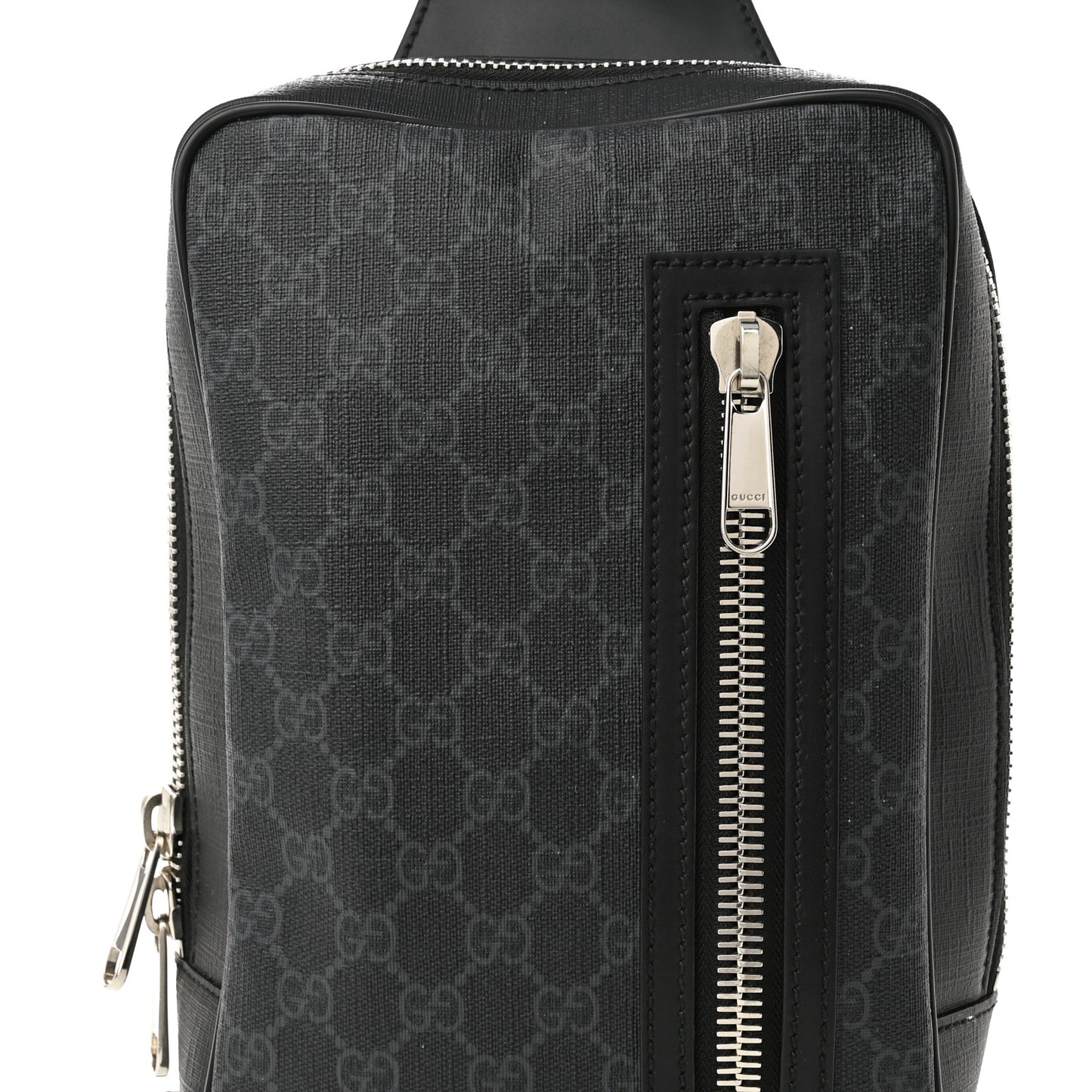 GG Supreme Monogram Web Belt Bag Black Grey