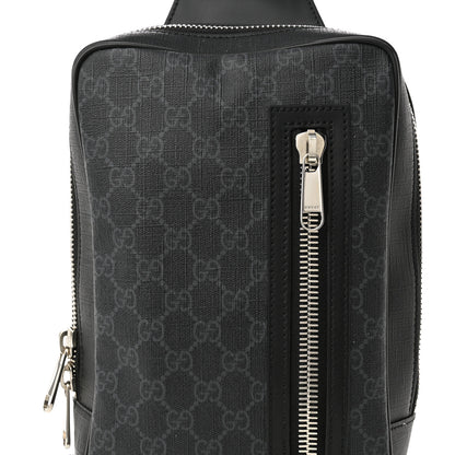 Gucci GG Supreme Monogram Web Belt Bag Black Grey 8 of 11