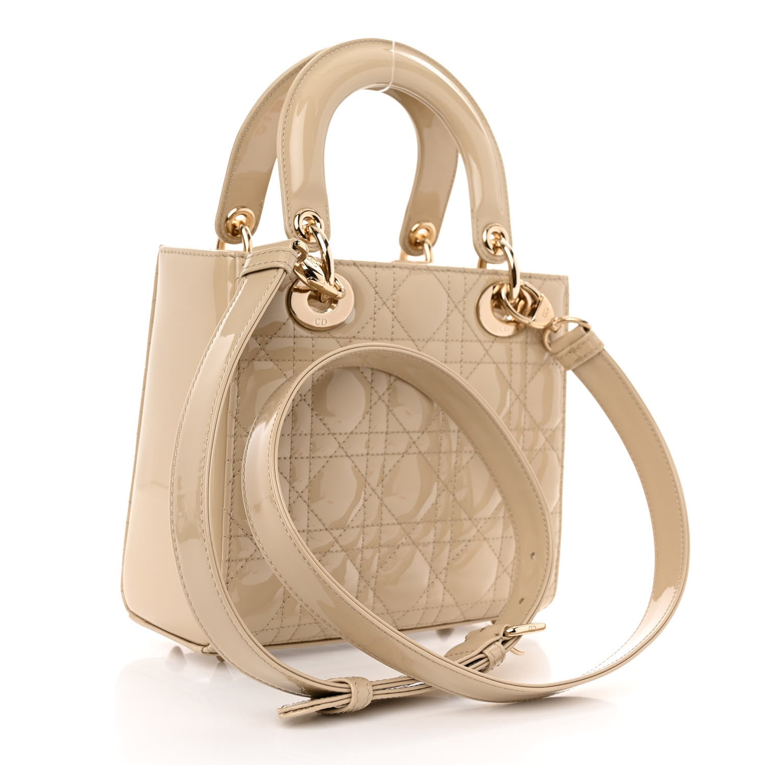 Christian Dior Patent Cannage Small Lady Dior Beige 3 of 10