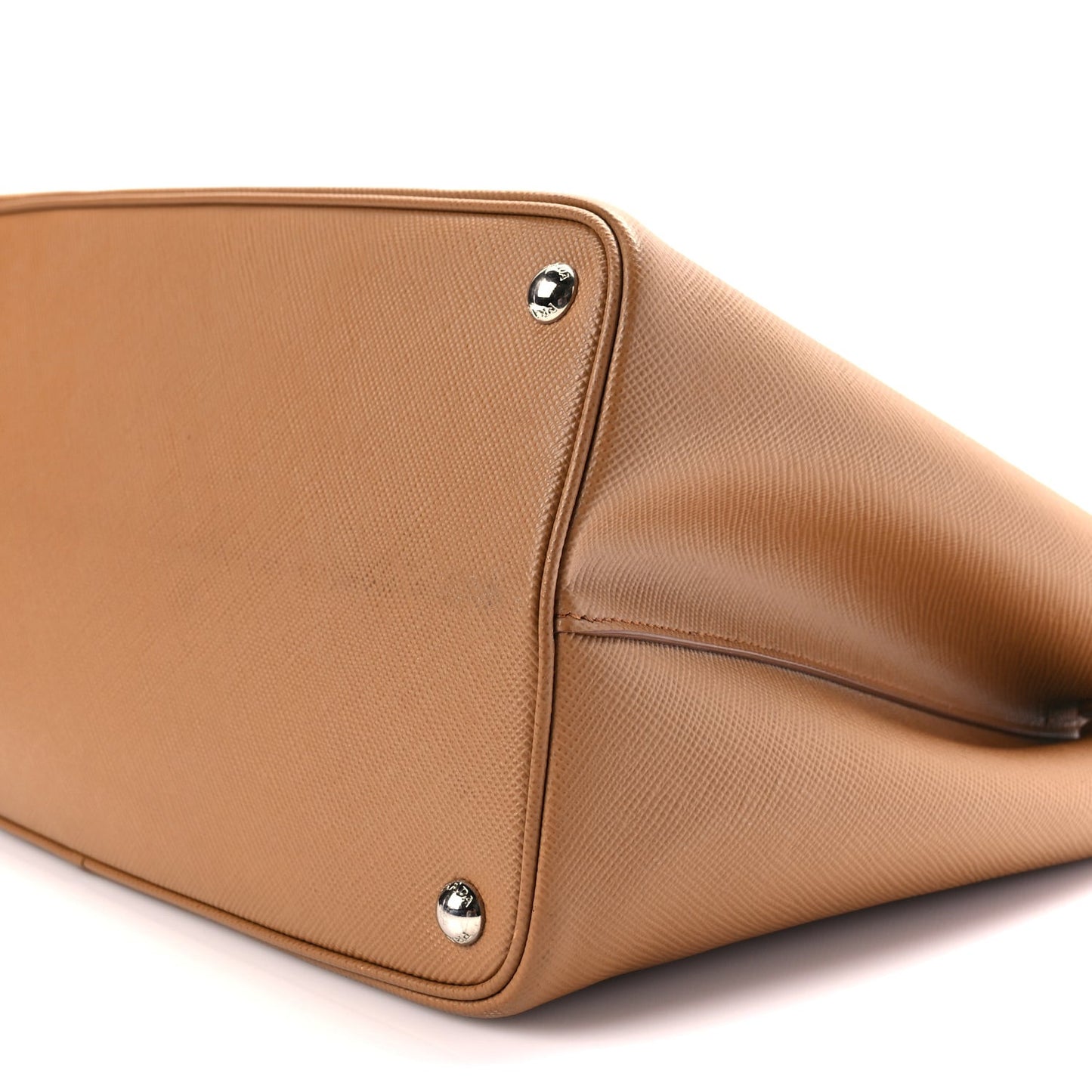 Saffiano Cuir Large Double Bag Caramel Fuoco