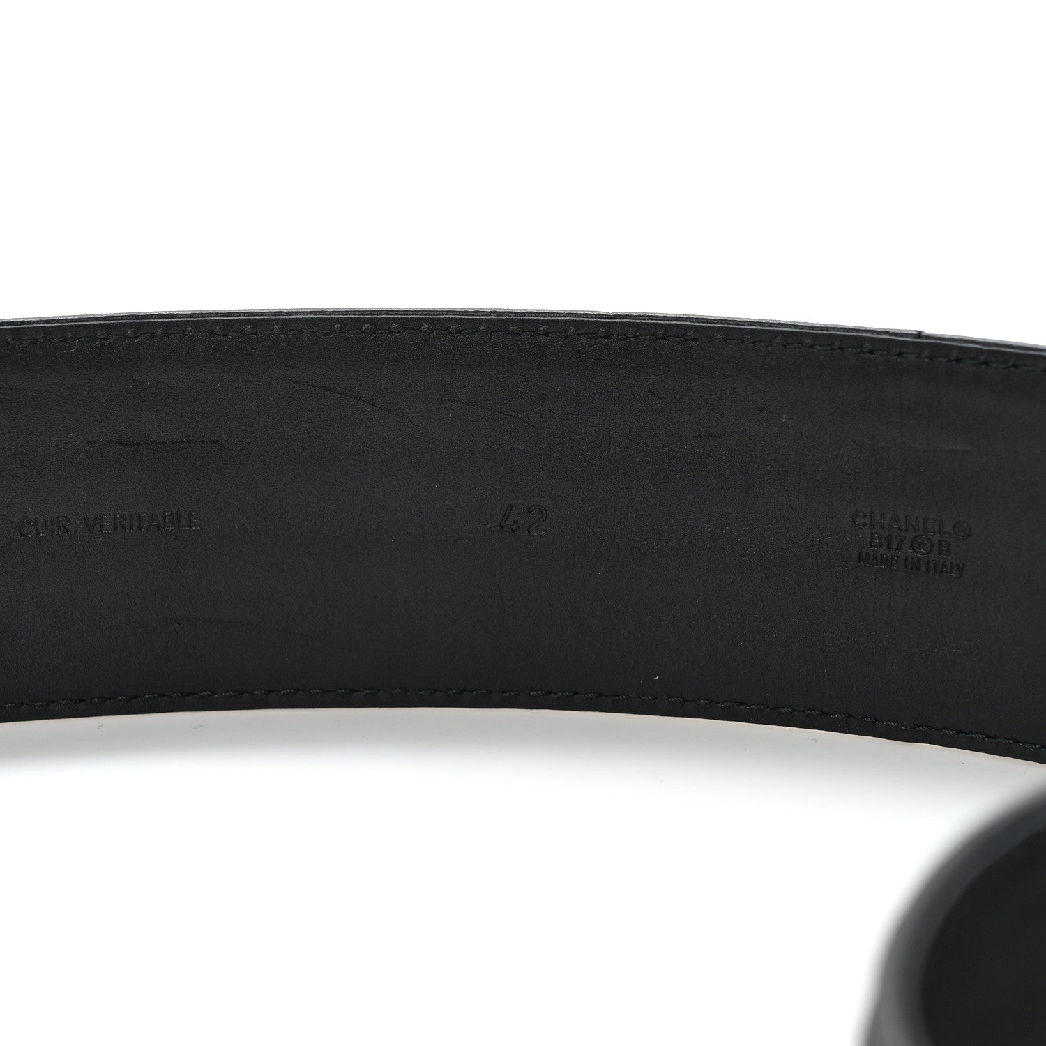 Chanel Calfskin Stitched CC Belt 105 42 Red Black 4 of 6