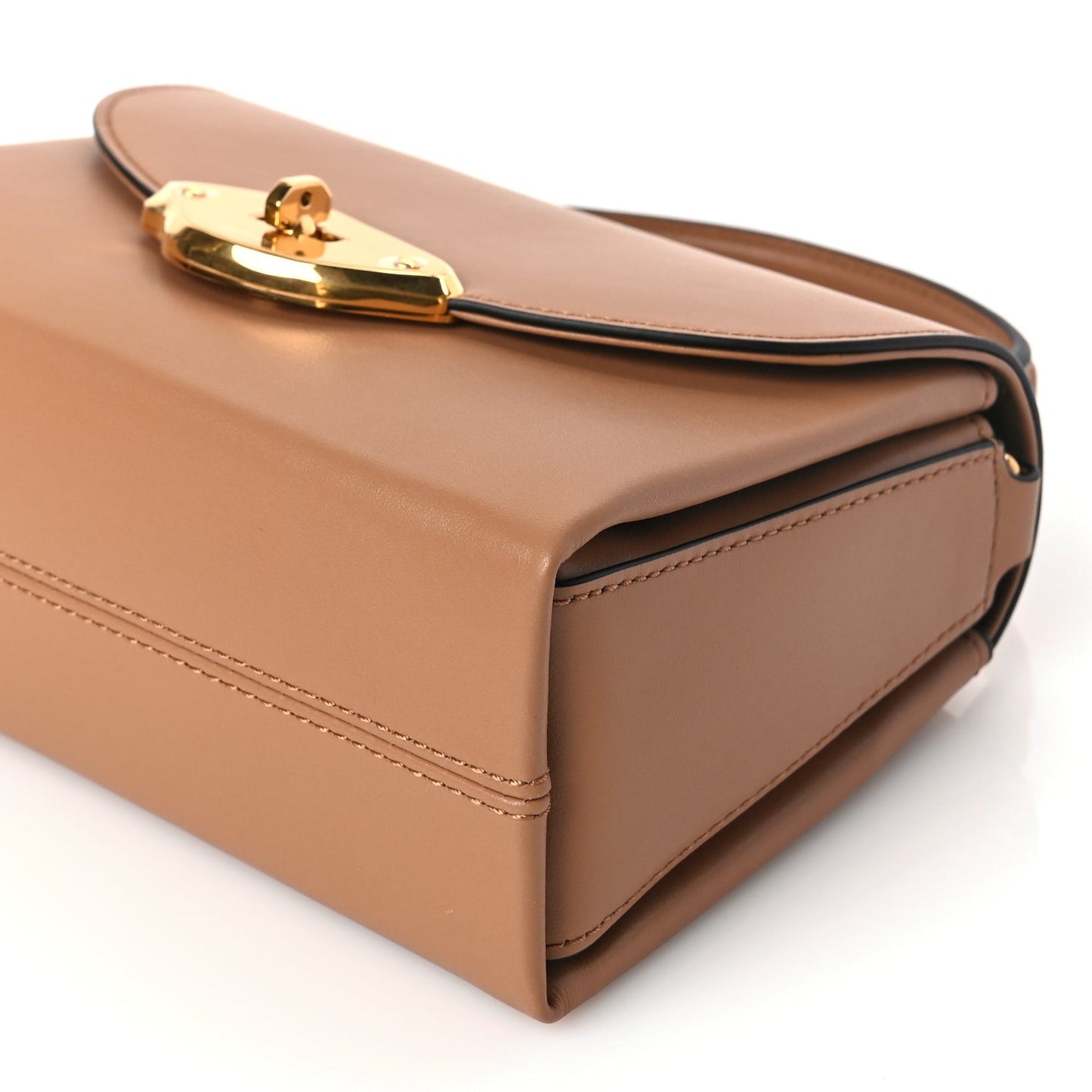 High Gloss Calfskin Lana Small Top Handle Sable