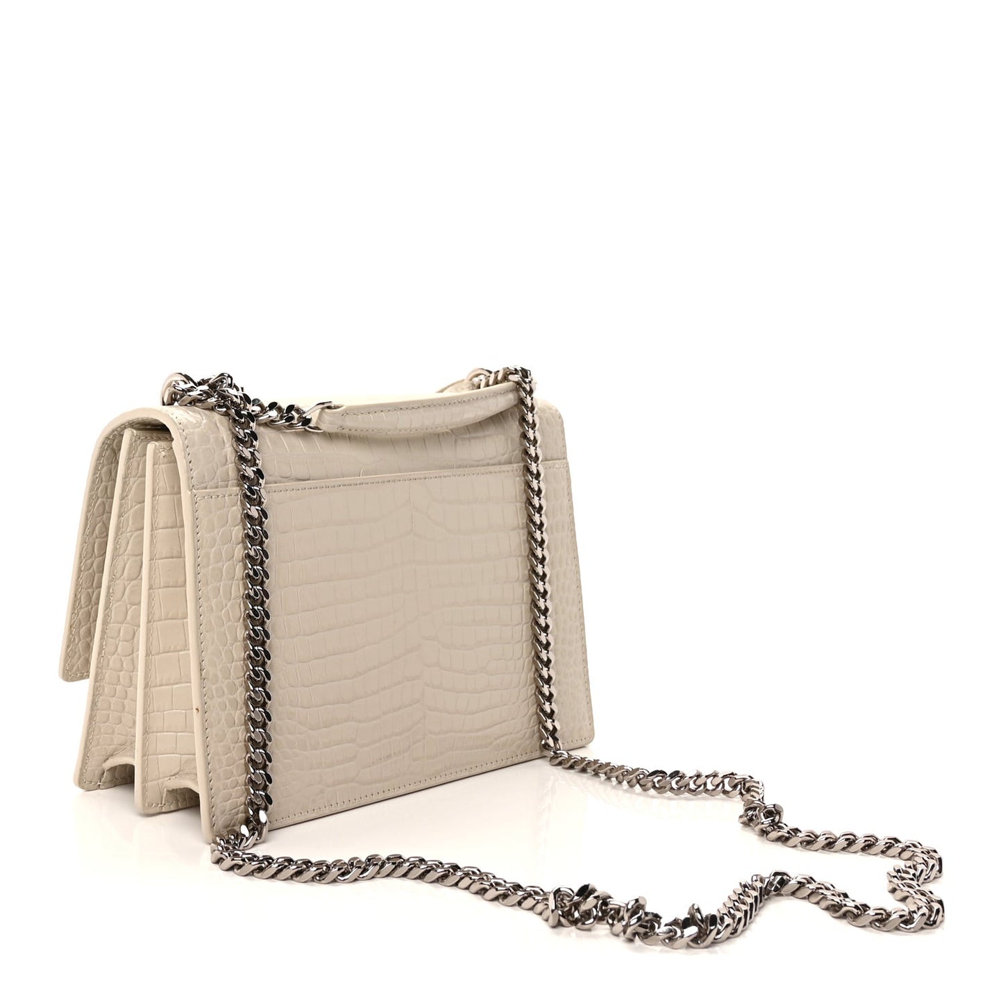 Calfskin Crocodile Embossed Medium Monogram Sunset Blanc Vintage