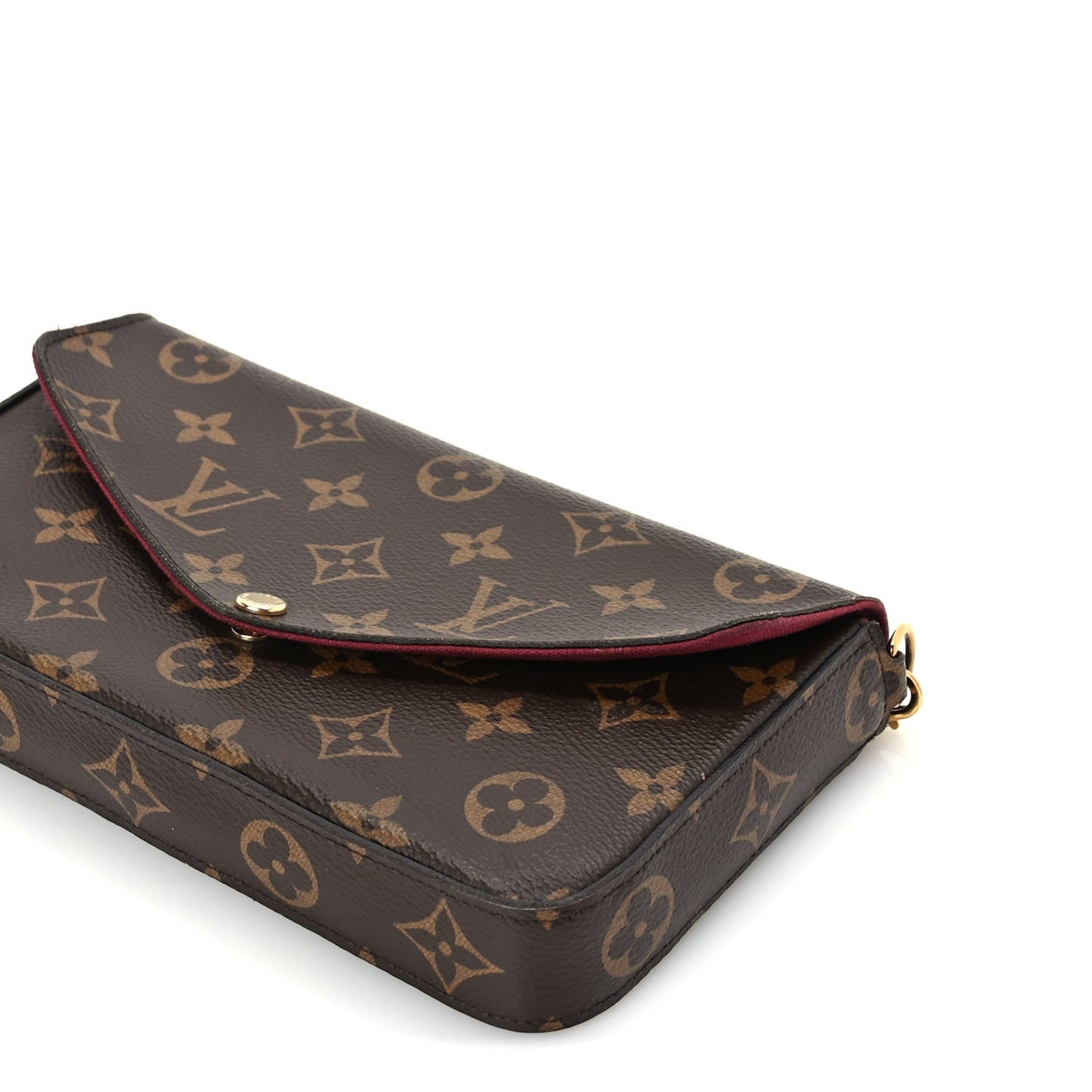 Monogram Pochette Felicie Chain Wallet  Fuchsia