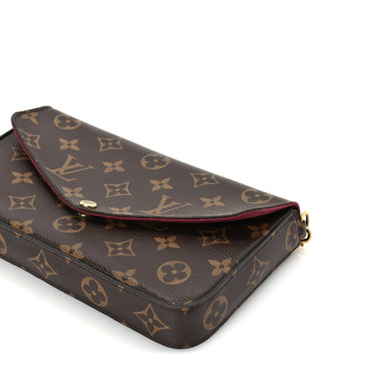 Louis Vuitton Monogram Pochette Felicie Chain Wallet  Fuchsia 9 of 9